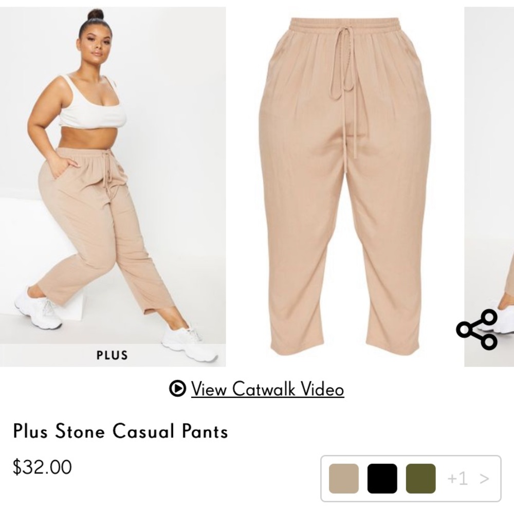 Plus Stone Casual Pants